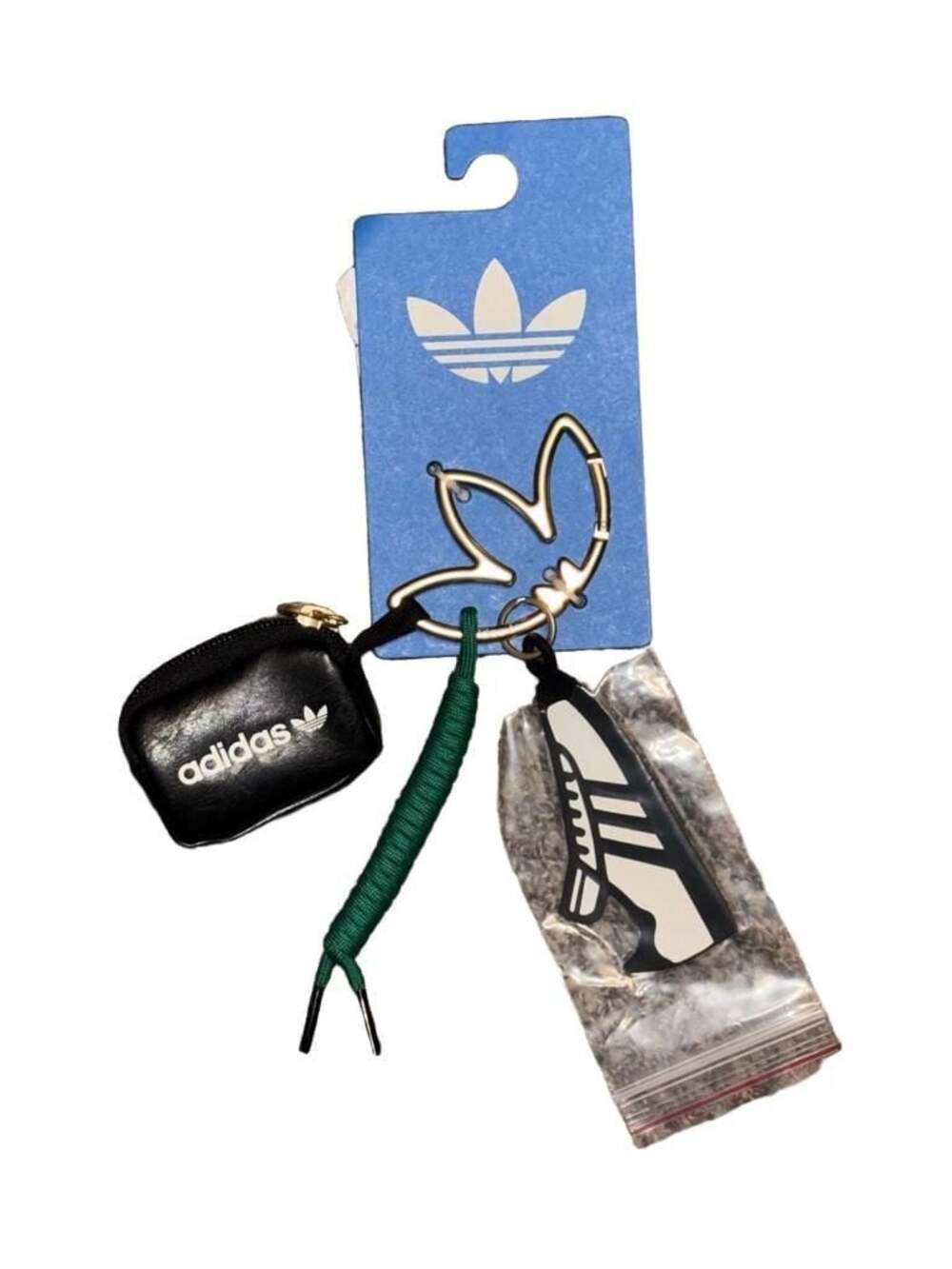 Adidas Originals Trefoil Logo Keychain with Mini Pouch and Shoe Charm